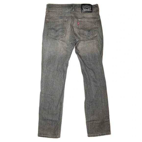 Levi’s Grey Light Wash Slim Straight Leg Jeans - Picture 3 of 6